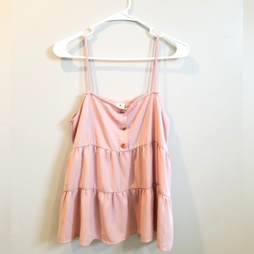 LIGHT PINK spaghetti strap blouse